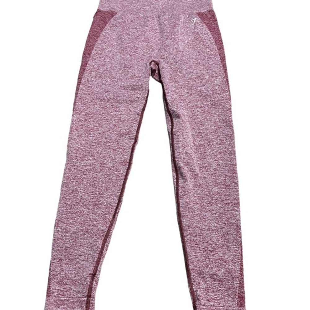 Gymshark marble maroon pull on athletic leggings Size Large